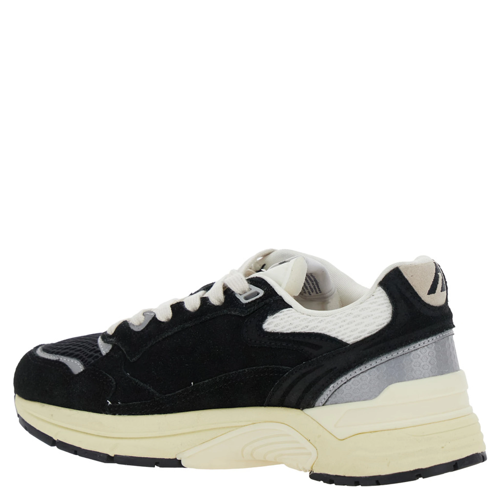 Hyperway Black Low Top Sneakers with Logo Patch on Tongue and Side in Suede and Mesh Woman