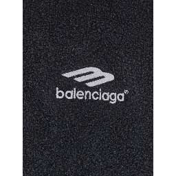 Black Hoodie with Kangaroo Pocket and Logo on the Front in Cotton Man