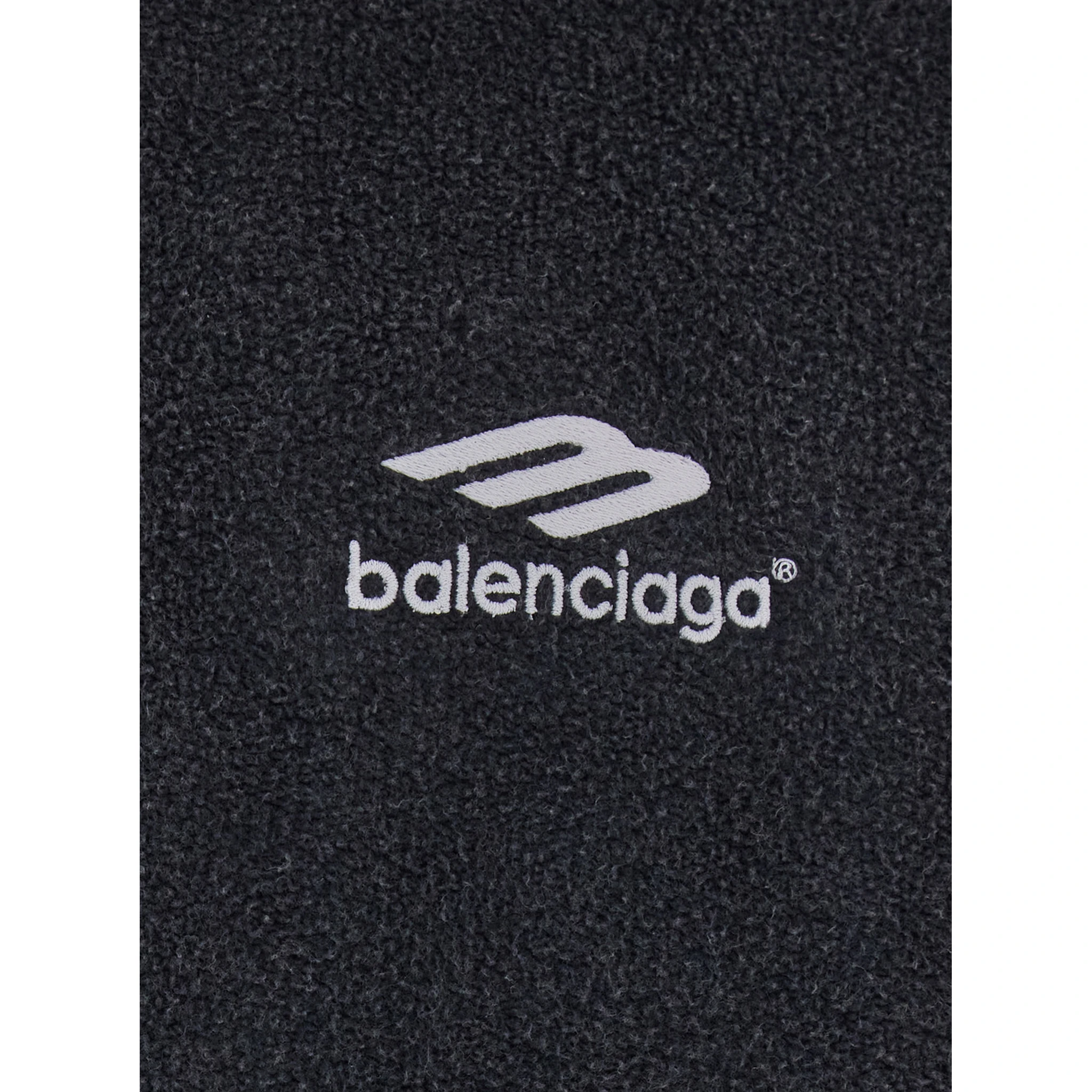 Black Hoodie with Kangaroo Pocket and Logo on the Front in Cotton Man