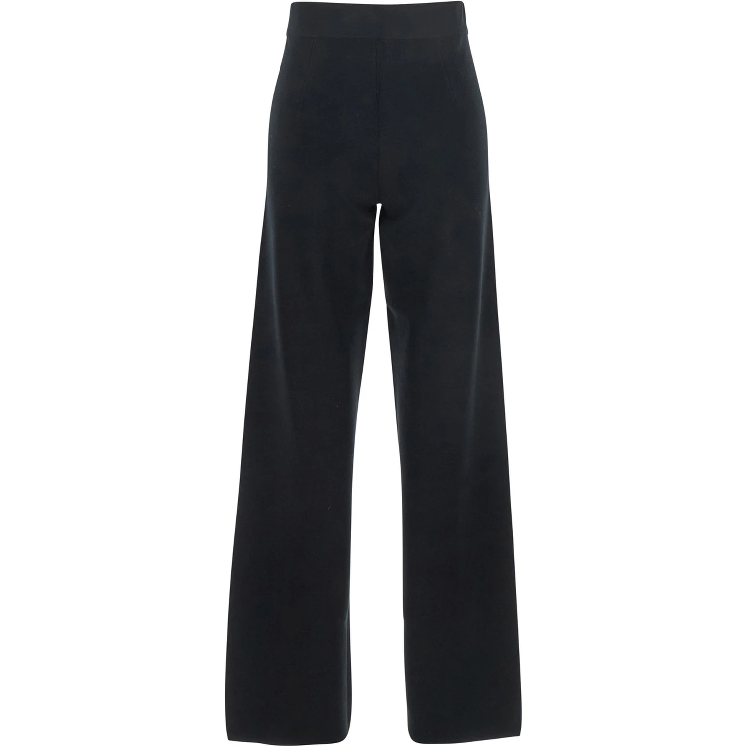 Marzia Black Palazzo Pants with Elastic Waist and Wide Leg in Viscose Blend Woman