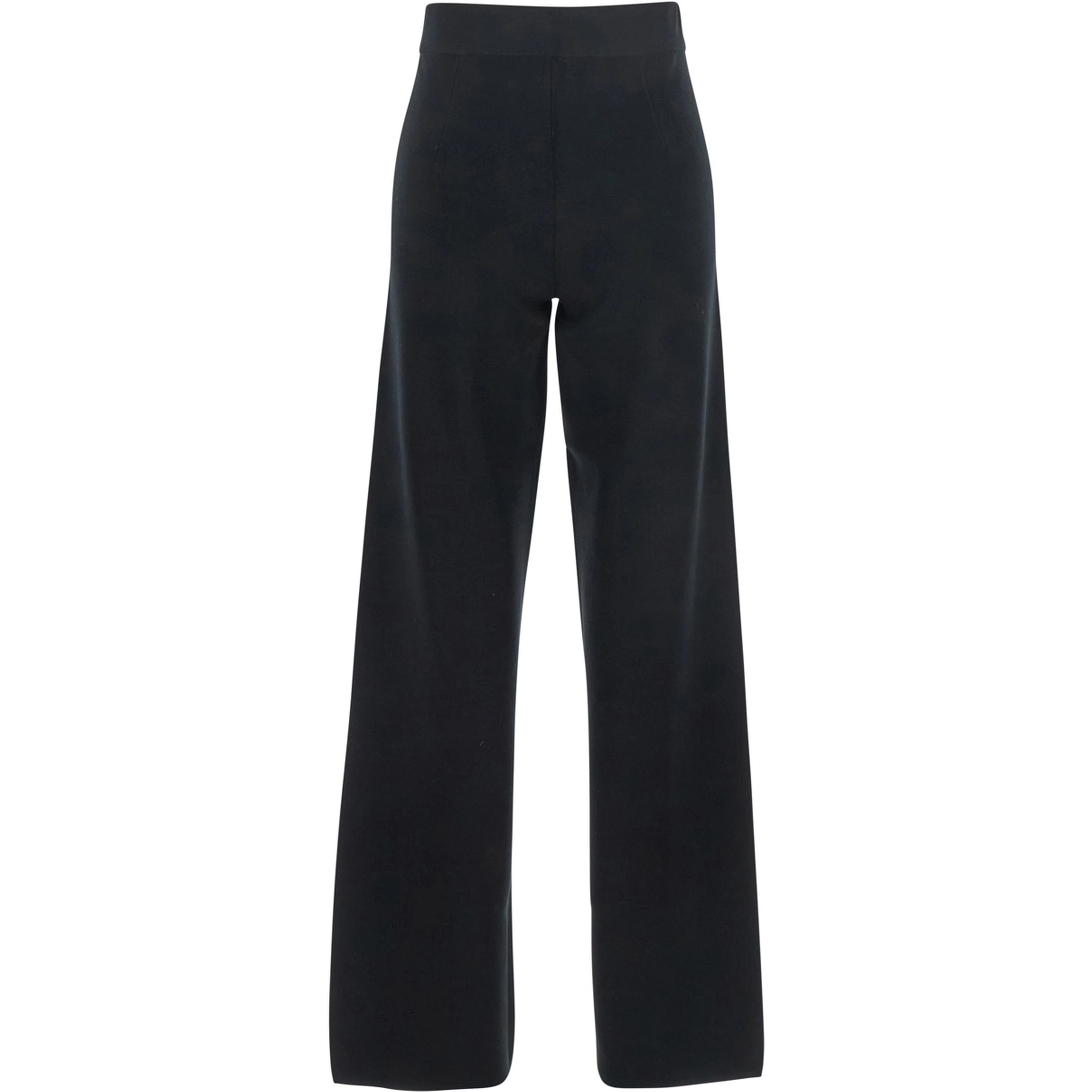 Marzia Black Palazzo Pants with Elastic Waist and Wide Leg in Viscose Blend Woman