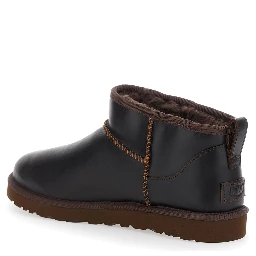 Classic Ultra Mini Brown Boots in Leather Man