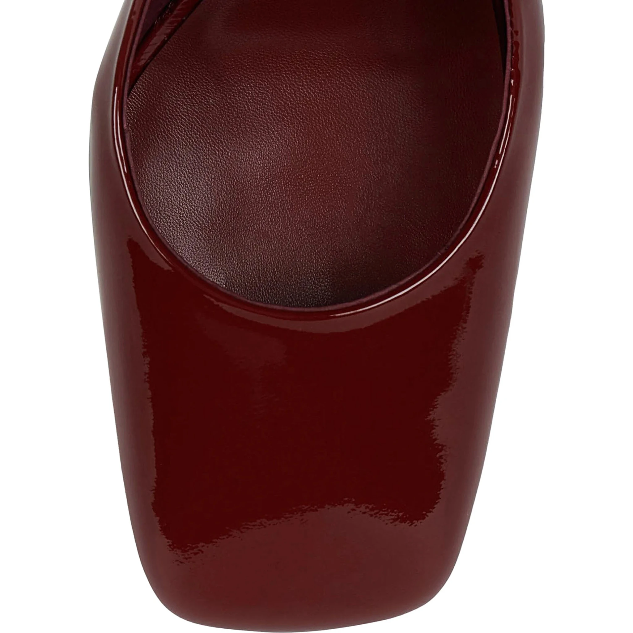 Favrile Bordeaux Wedges with Strap Closure and Square Toe in Leather Woman
