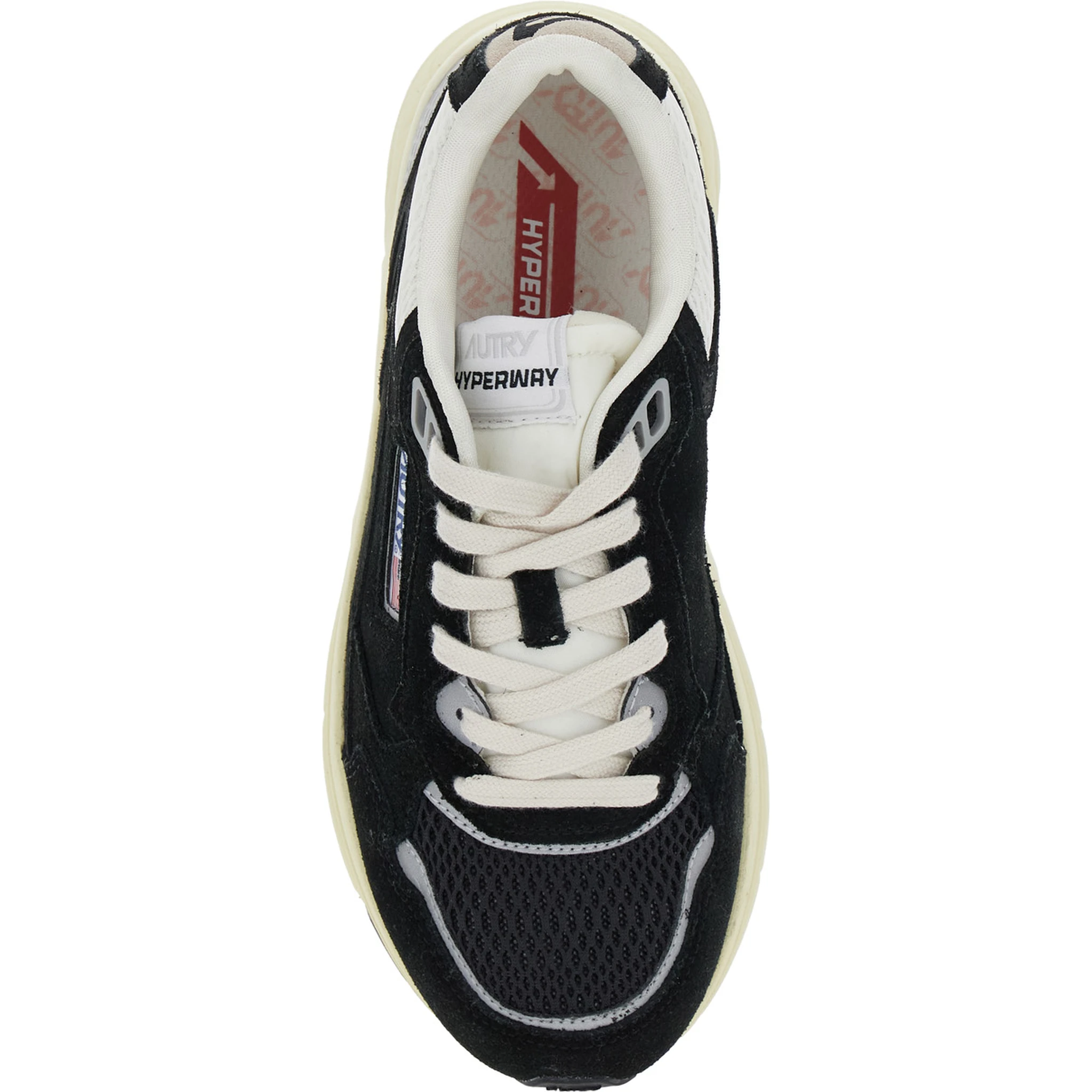 Hyperway Black Low Top Sneakers with Logo Patch on Tongue and Side in Suede and Mesh Woman