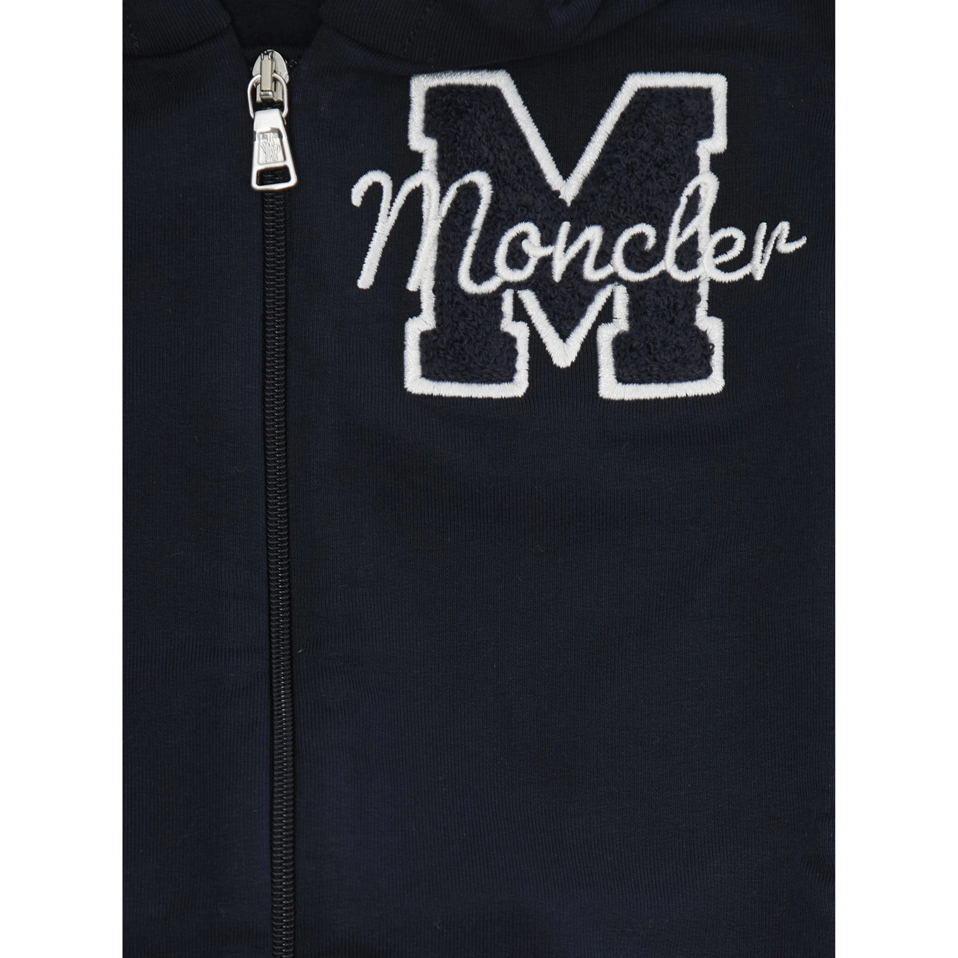 Blue Sweatshirt + Pants Ensemble with Logo Patch in Cotton Baby