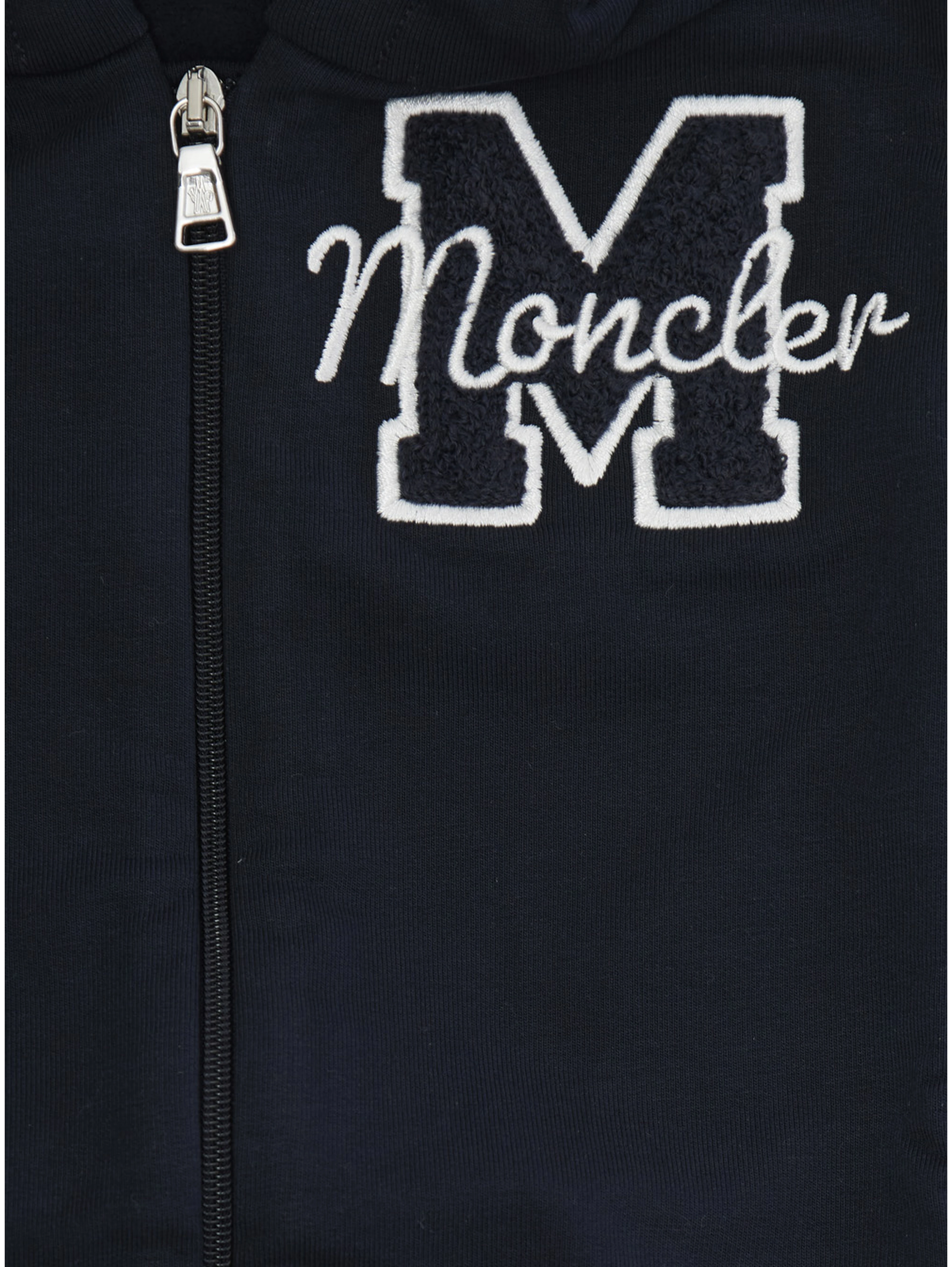 Blue Sweatshirt + Pants Ensemble with Logo Patch in Cotton Baby
