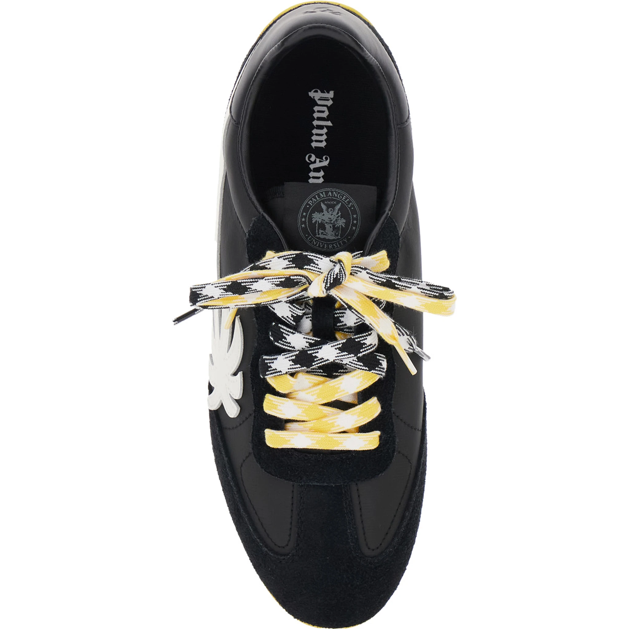 Pa 5 Black Low Top Sneakers with Logo Patch on the Tongue and Contrasting Heel with Logo in Leather Man