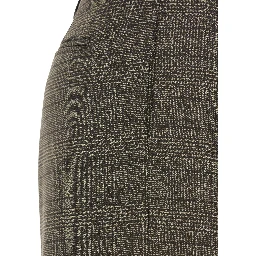 Brown Trousers  with Striped Motif in Wool Woman