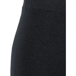 Marzia Black Palazzo Pants with Elastic Waist and Wide Leg in Viscose Blend Woman