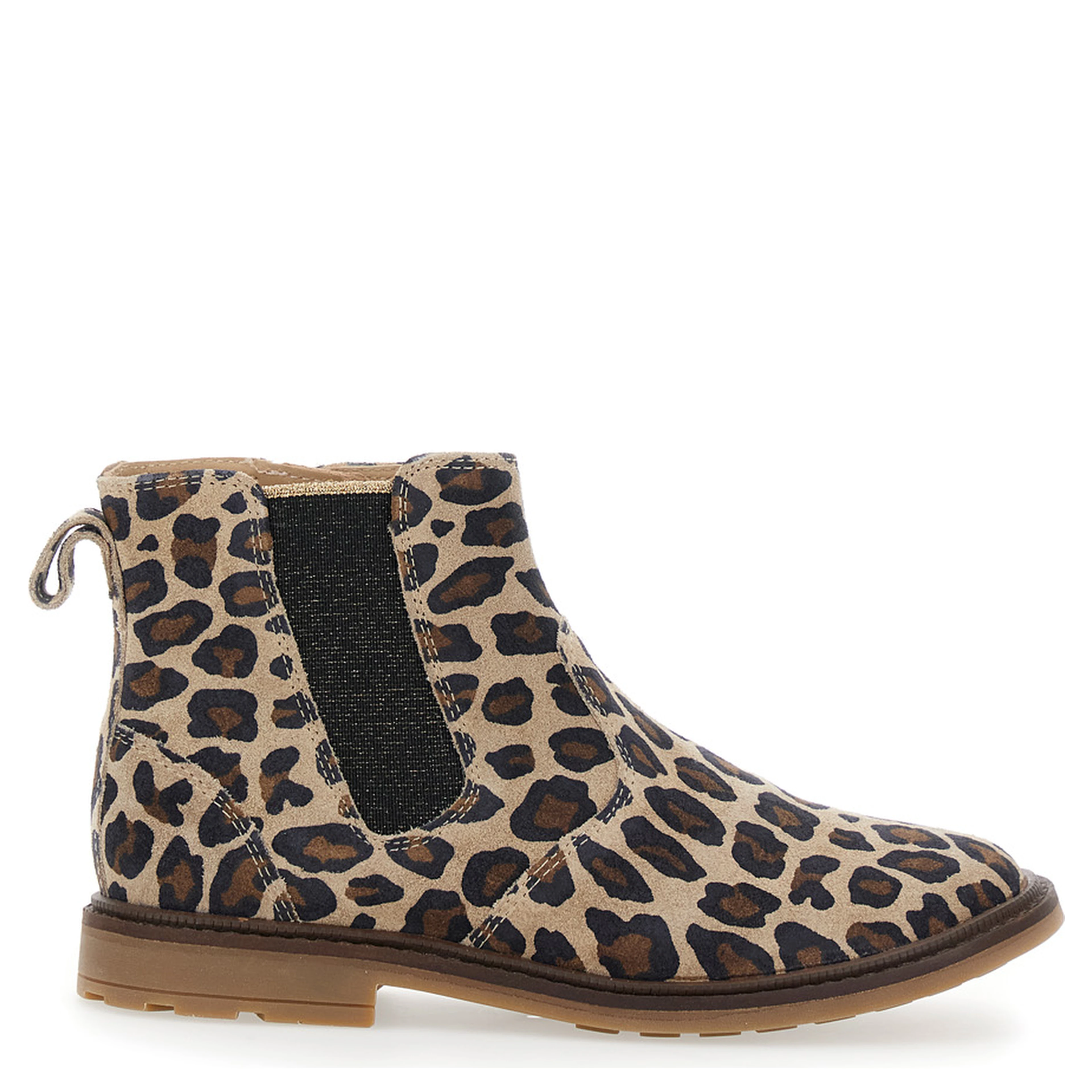 Multicolor Ankle Boots with Side Logo and Leopard Motif in Fabric Girl