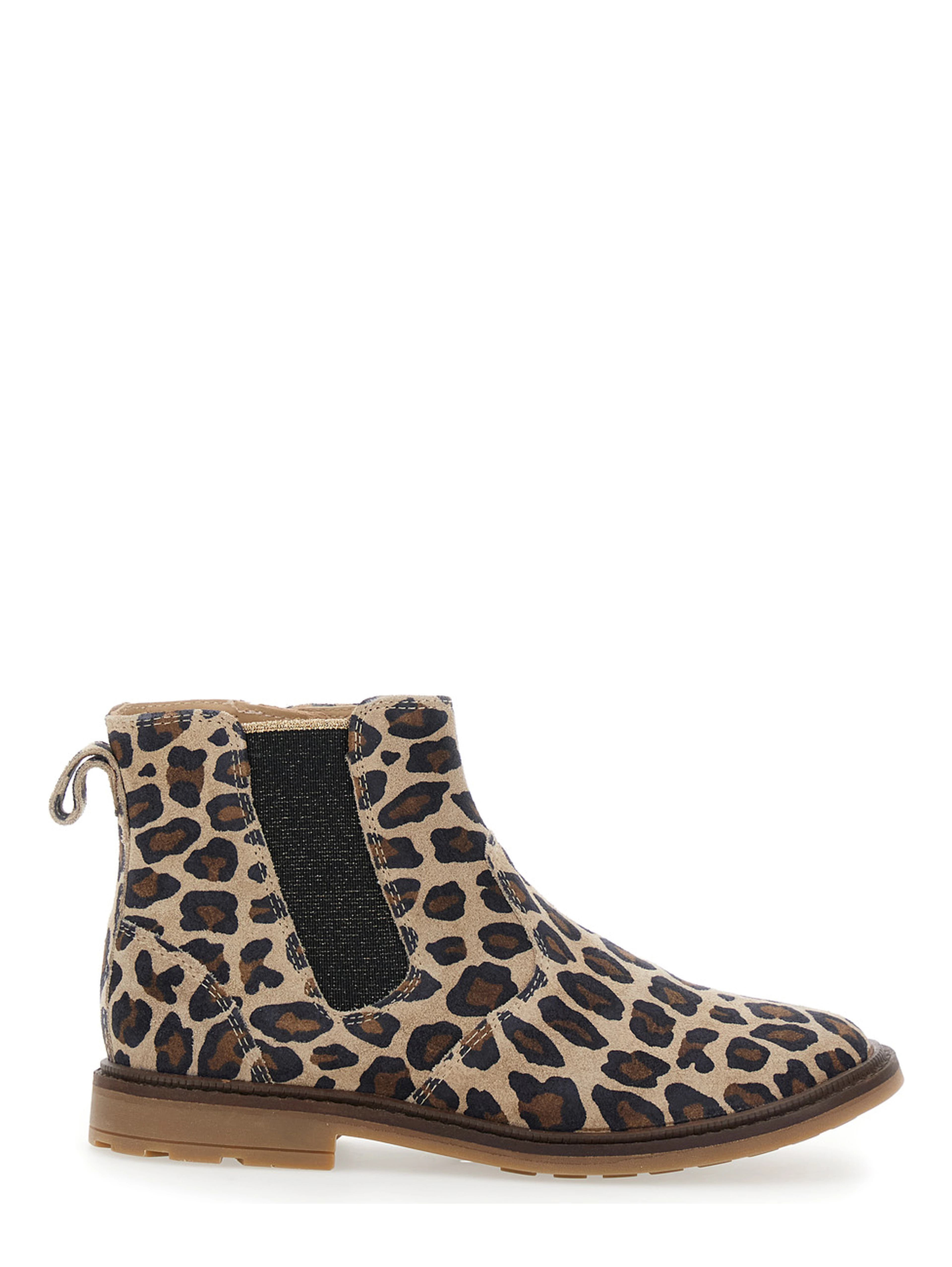 Multicolor Ankle Boots with Side Logo and Leopard Motif in Fabric Girl