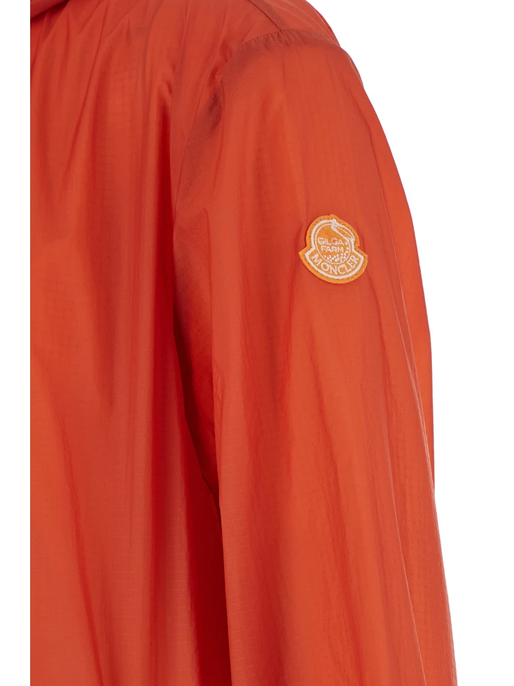 Hamlin Red Jacket with Logo Plaque on the Zip Puller and Logo Patch on the Sleeve in Tech Fabric Man alternative