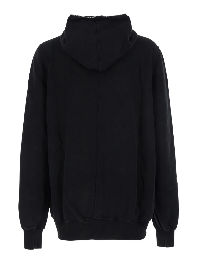 Black Hoodie with Kangaroo Pocket on the Front in Cotton Man alternative