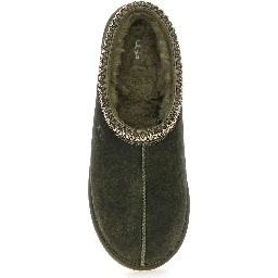 Tasman Green Mules with Shearling Lining in Suede Man