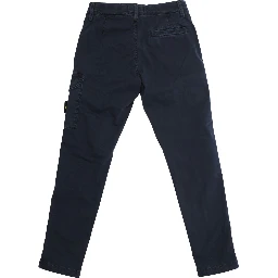 Blue Pants with One Cargo Pocket on the Front and Logo Patch on the Front in Cotton Stretch Boy