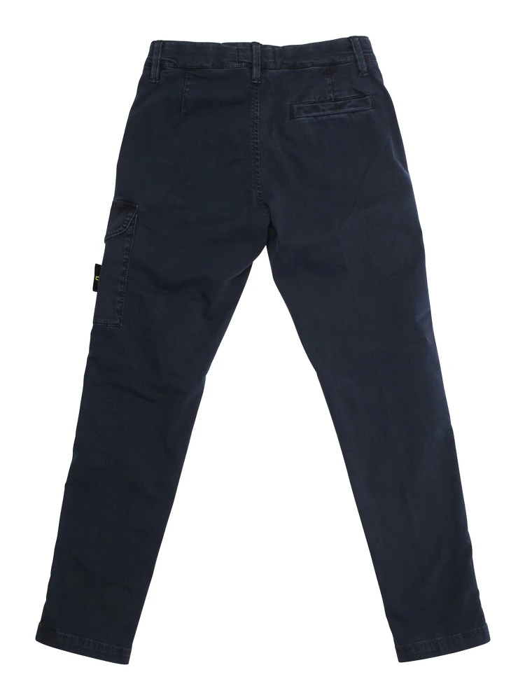 Blue Pants with One Cargo Pocket on the Front and Logo Patch on the Front in Cotton Stretch Boy alternative