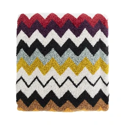 Murrina Multicolor Beach Towel with All-Over ZigZag Motif in Cotton Home