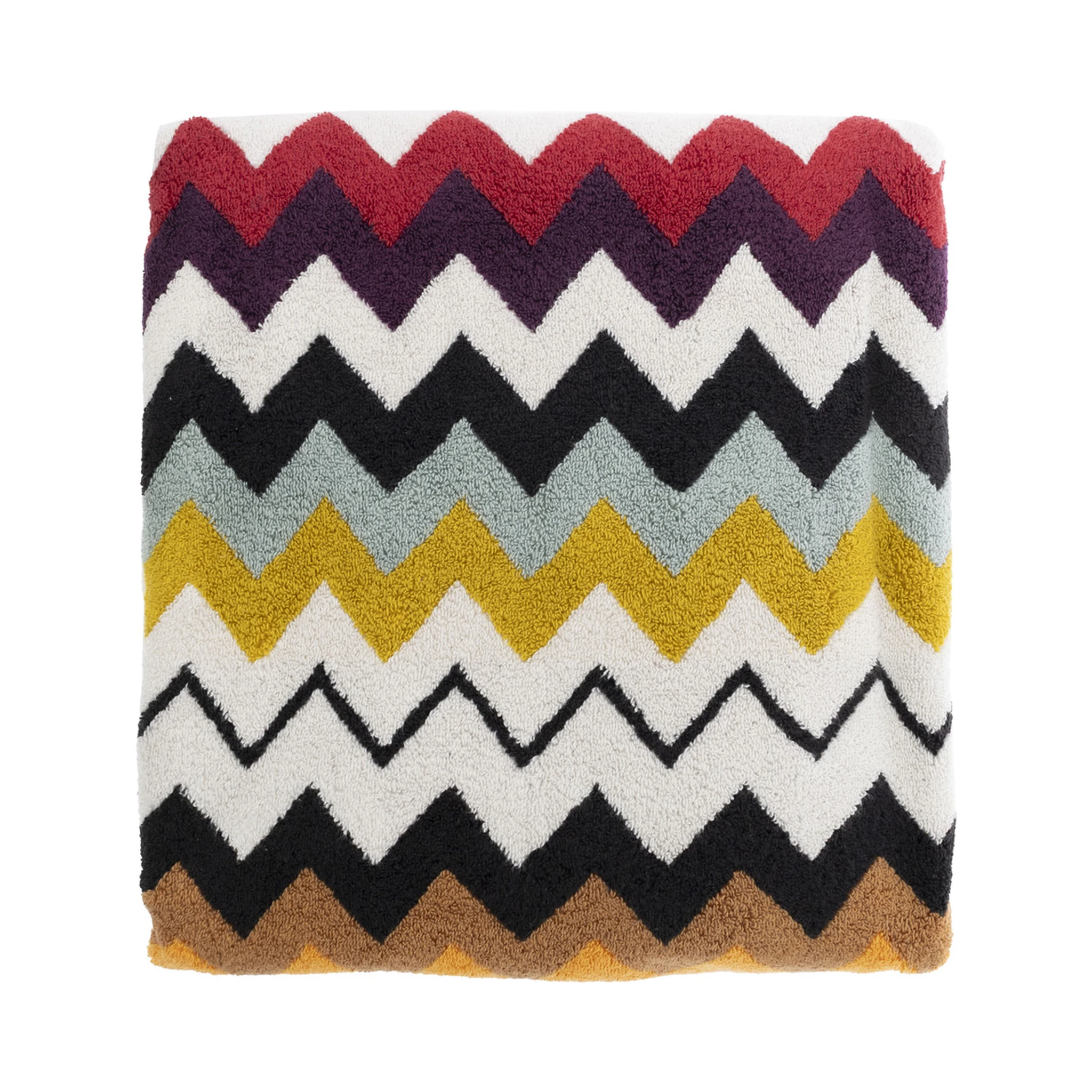 Murrina Multicolor Beach Towel with All-Over ZigZag Motif in Cotton Home