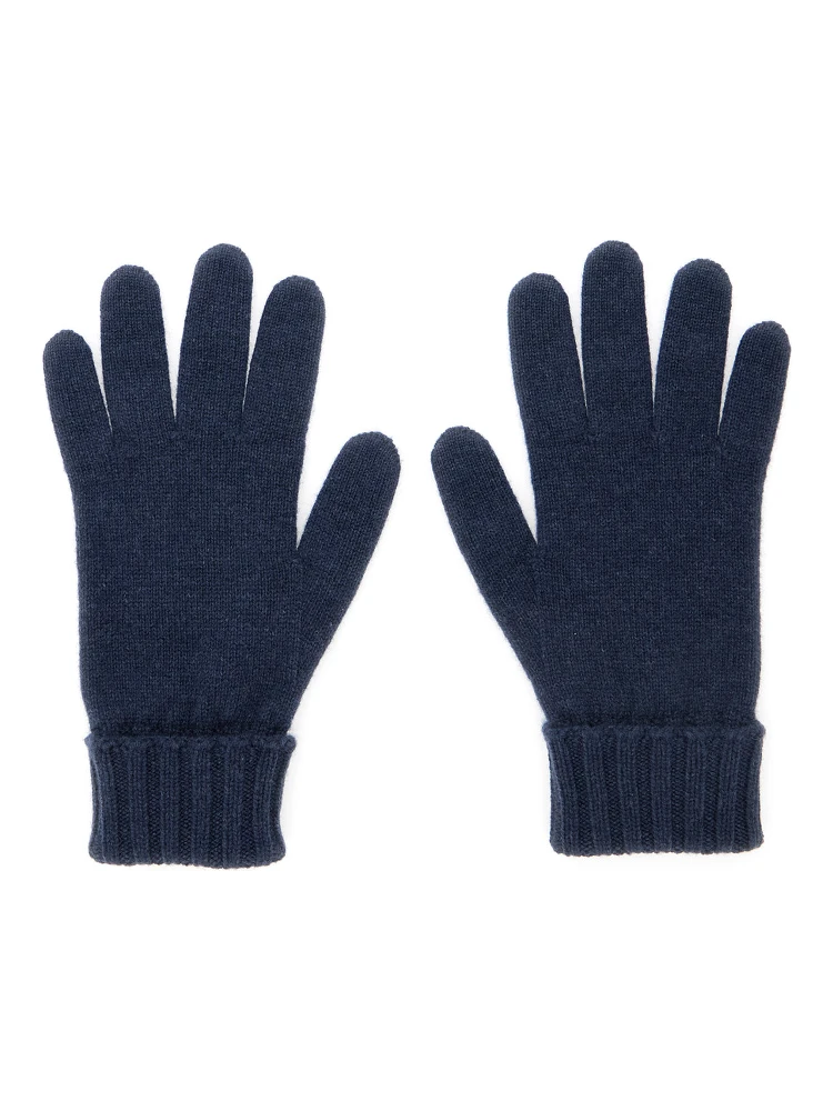 Blue Gloves with GG Logo Detail on the Front in Cashmere Woman alternative