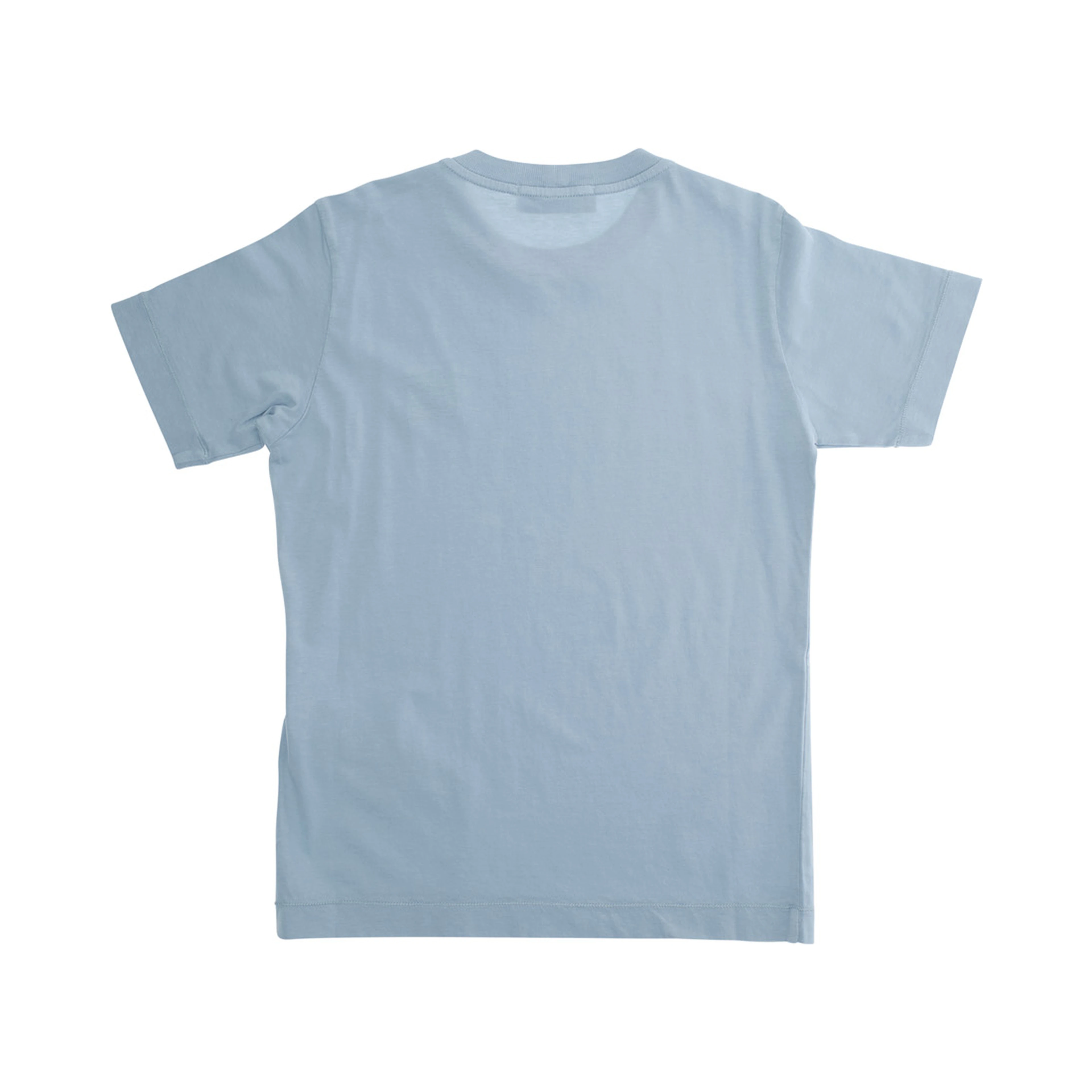 Light Blue T-Shirt with Round Neck and Logo Patch on the Front in Cotton Boy