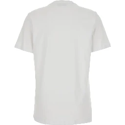 White T-Shirt with Metallic Logo on the Front in Cotton Woman