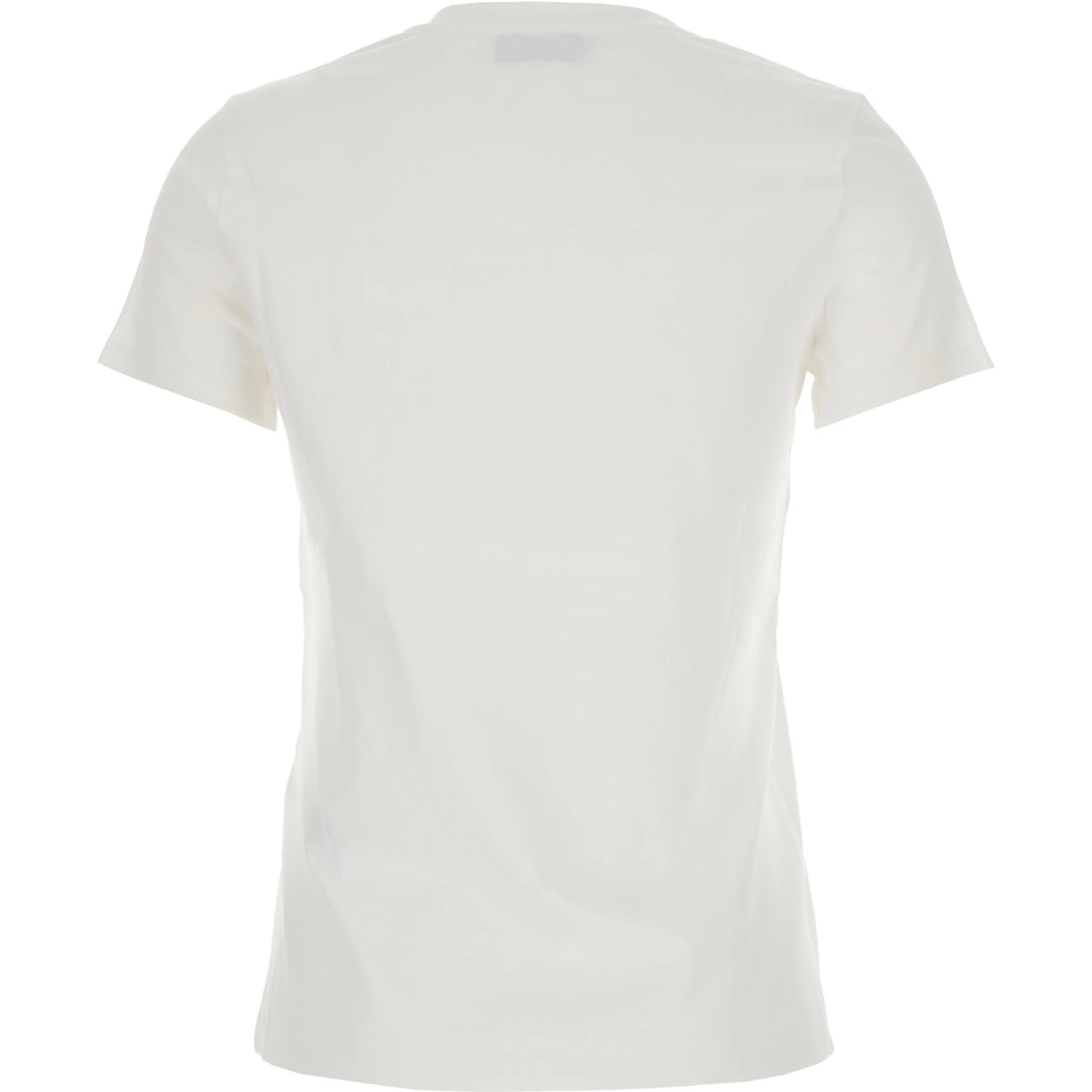 White T-Shirt with Embroidered Logo on the Front in Cotton Woman