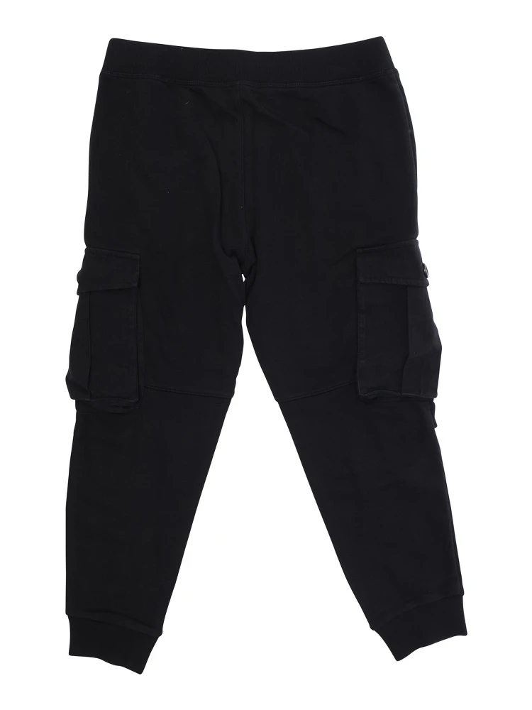 Black Cargo Trousers with Patch Pockets and Logo in Cotton Boy alternative