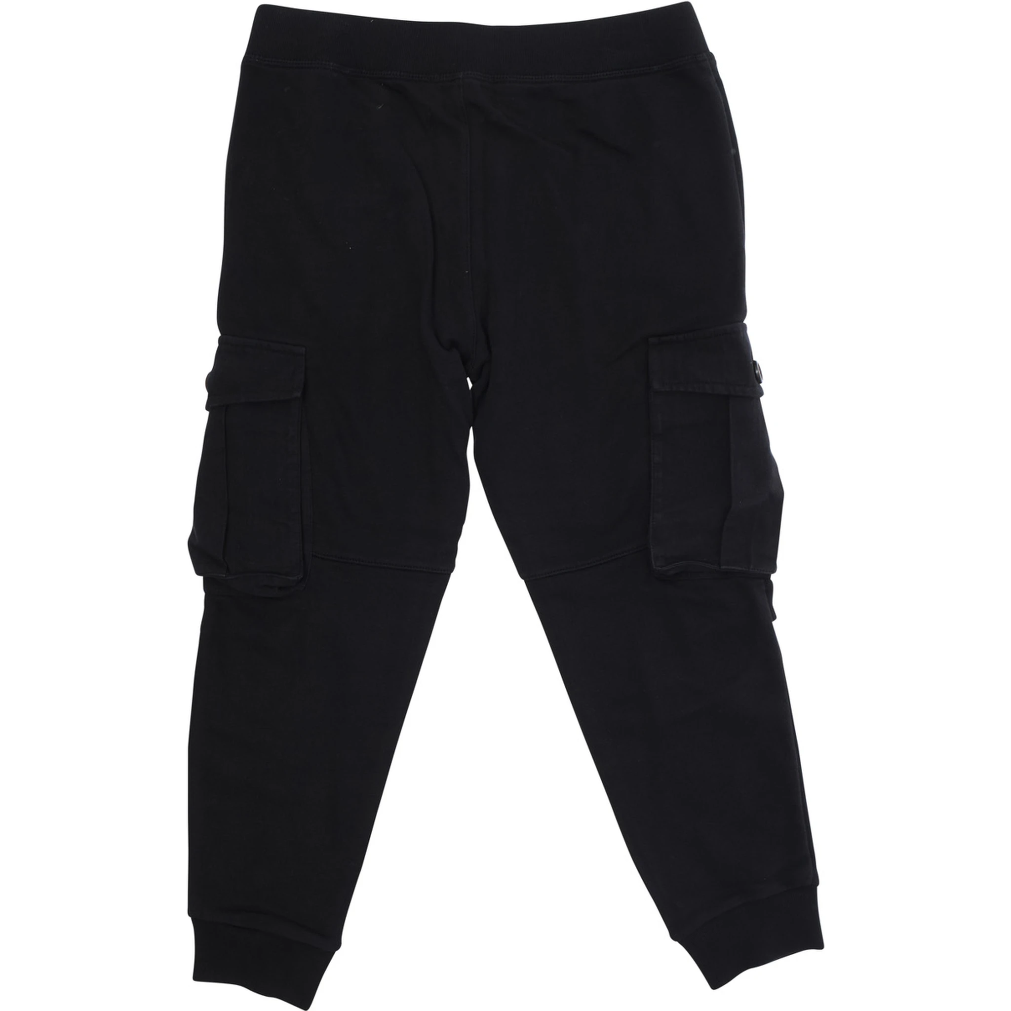 Black Cargo Trousers with Patch Pockets and Logo in Cotton Boy