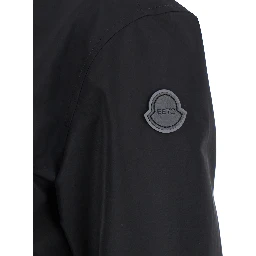 Krovanh Black Down Jacket with High Neck and Logo Patch on the Sleeve in Tech Fabric Woman