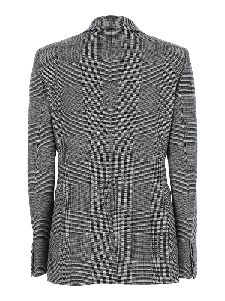 Grey Double-Breasted Jacket with Peak Revers in Wool Blend Woman alternative