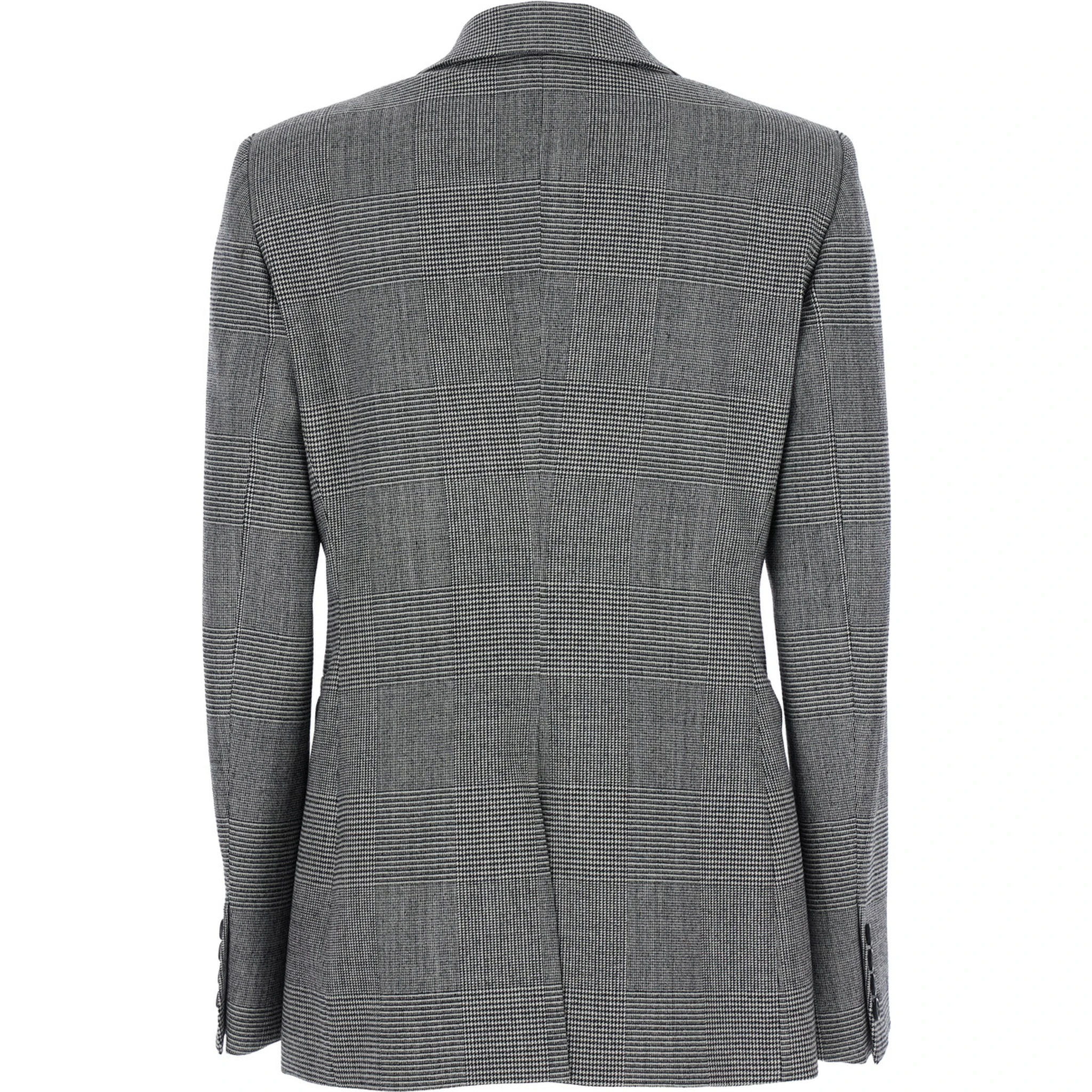 Grey Double-Breasted Jacket with Peak Revers in Wool Blend Woman
