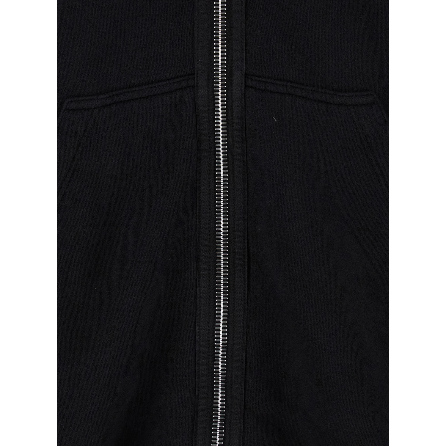 Black Hoodie with Kangaroo Pocket on the Front in Cotton Man