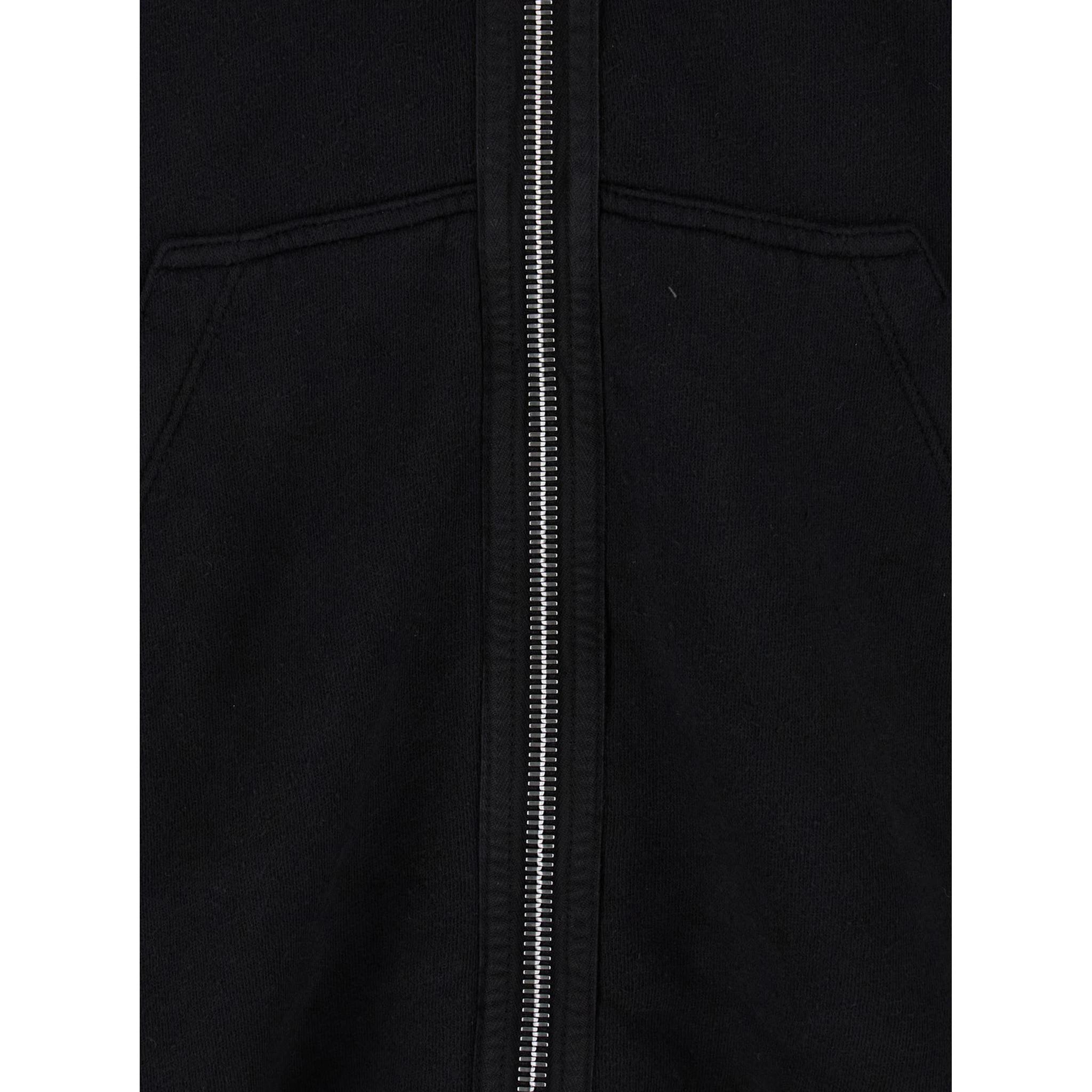 Black Hoodie with Kangaroo Pocket on the Front in Cotton Man