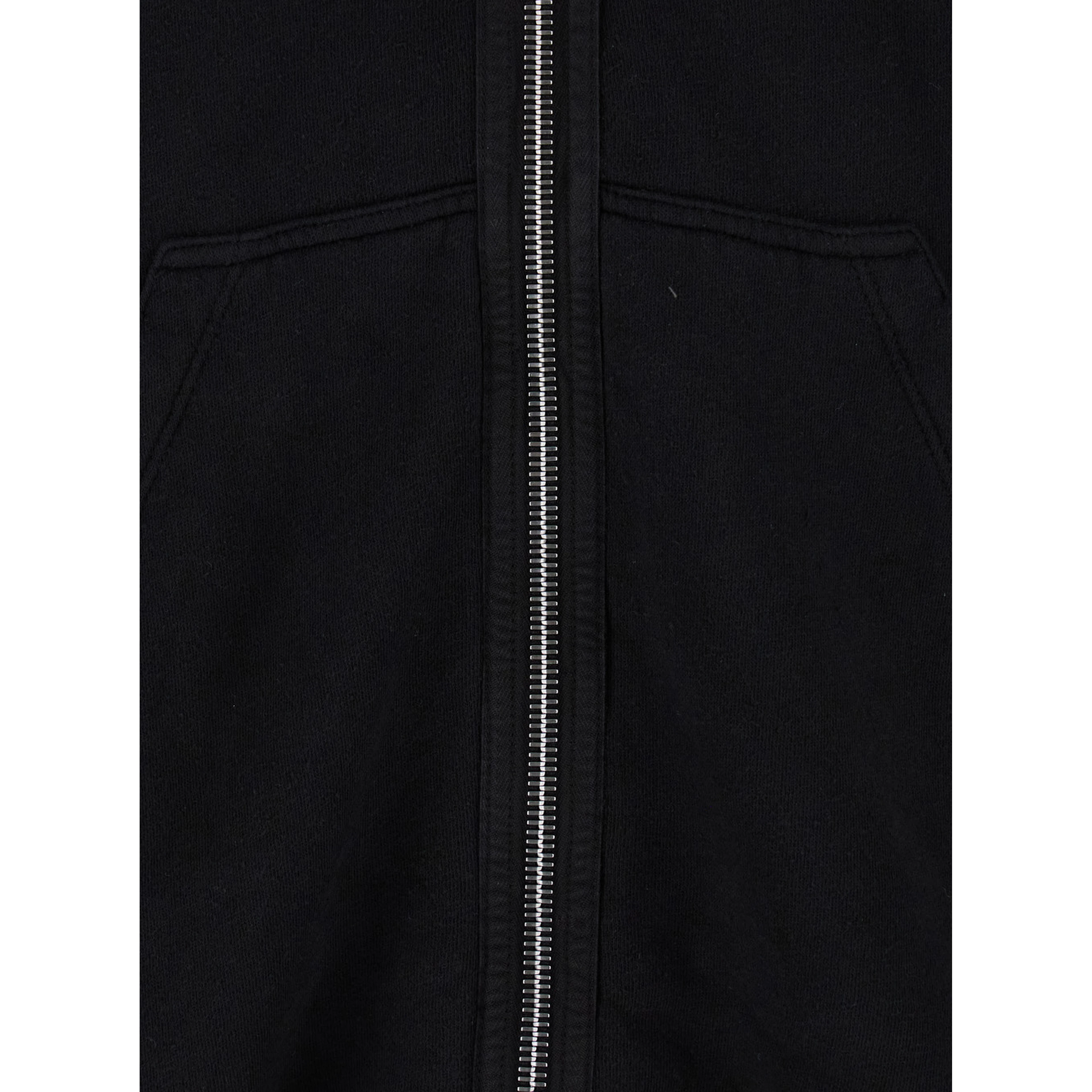 Black Hoodie with Kangaroo Pocket on the Front in Cotton Man