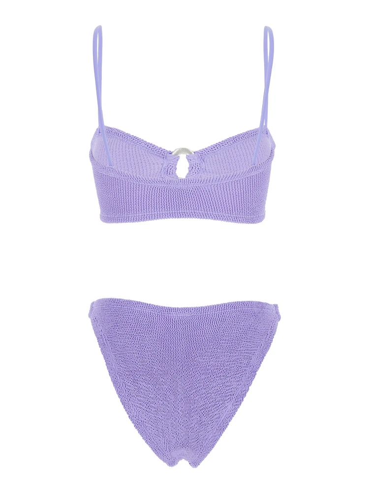 Misty Violet Bikini with Fixed Spaghetti Straps and Cut-Out with Ring in Tech Fabric Stretch Woman alternative
