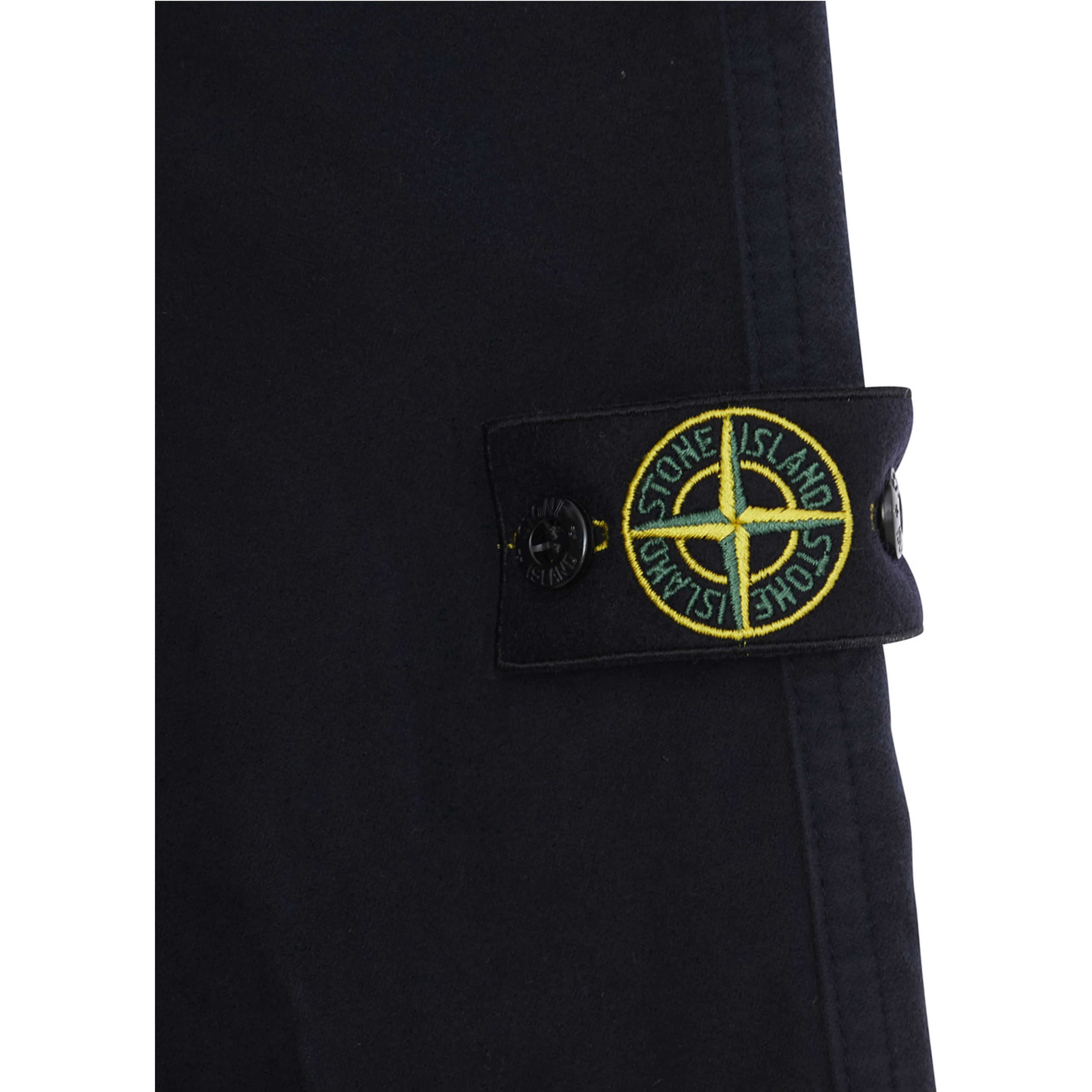 Blue Pants with Elastic Waist and Logo Patch on the Front in Cotton Stretch Boy