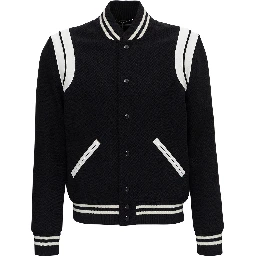 Saint Laurent Mans Wool Teddy Bomber Jacket