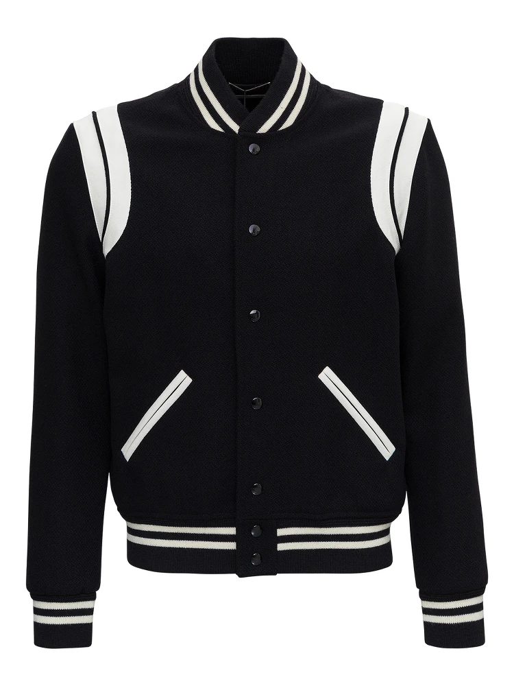 Saint Laurent Mans Wool Teddy Bomber Jacket
