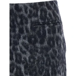 Grey Skirt with All-Over Spotted Motif in Wool Woman
