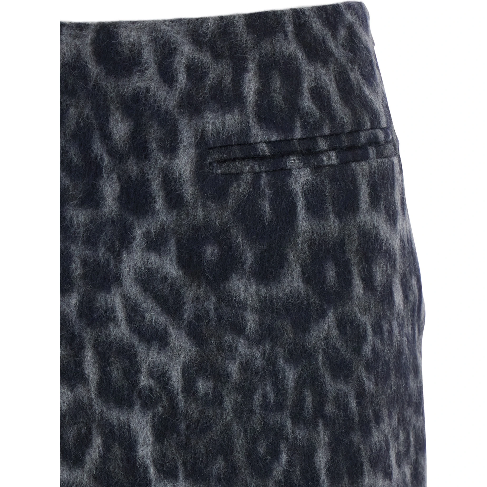 Grey Skirt with All-Over Spotted Motif in Wool Woman