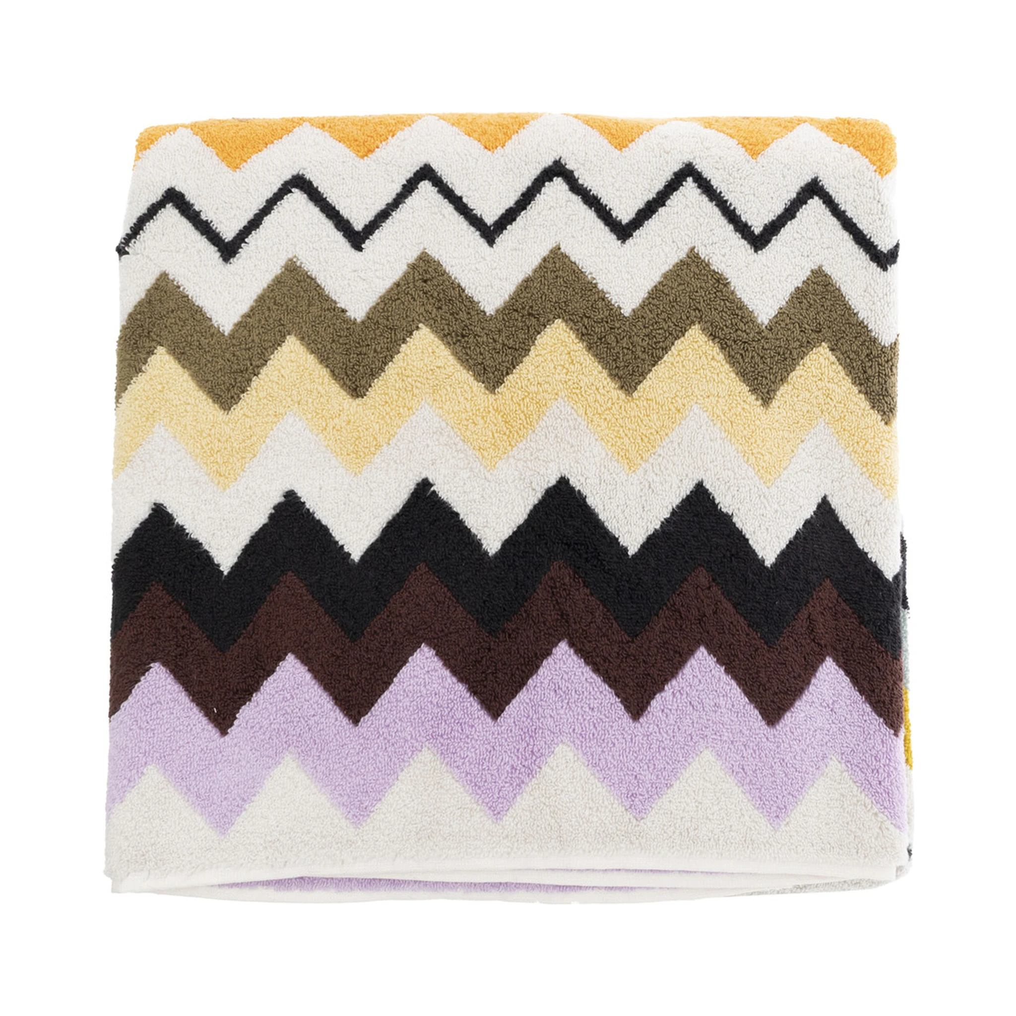Murrina Multicolor Beach Towel with All-Over ZigZag Motif in Cotton Home