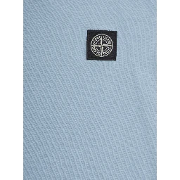 Light Blue T-Shirt with Round Neck and Logo Patch on the Front in Cotton Boy