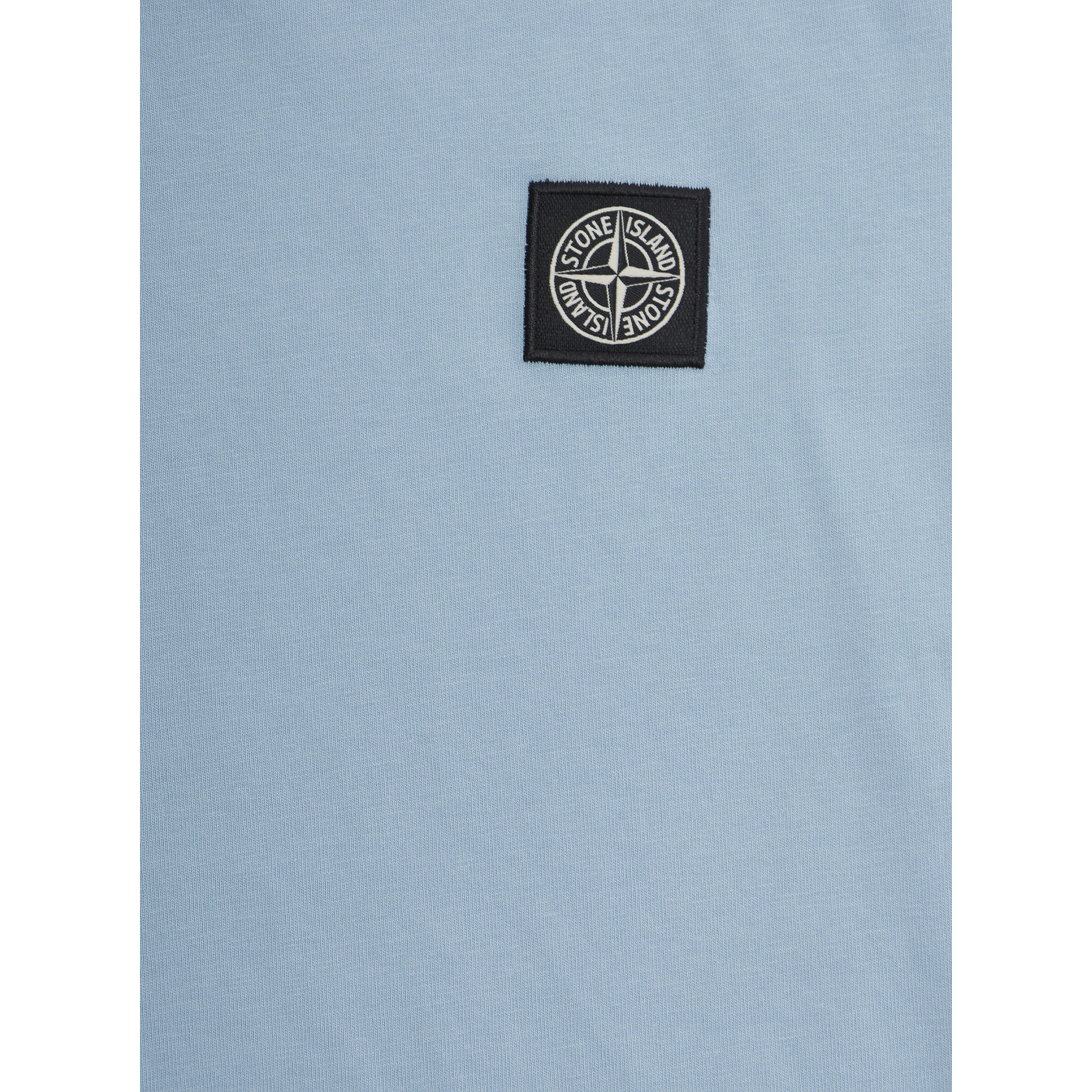 Light Blue T-Shirt with Round Neck and Logo Patch on the Front in Cotton Boy