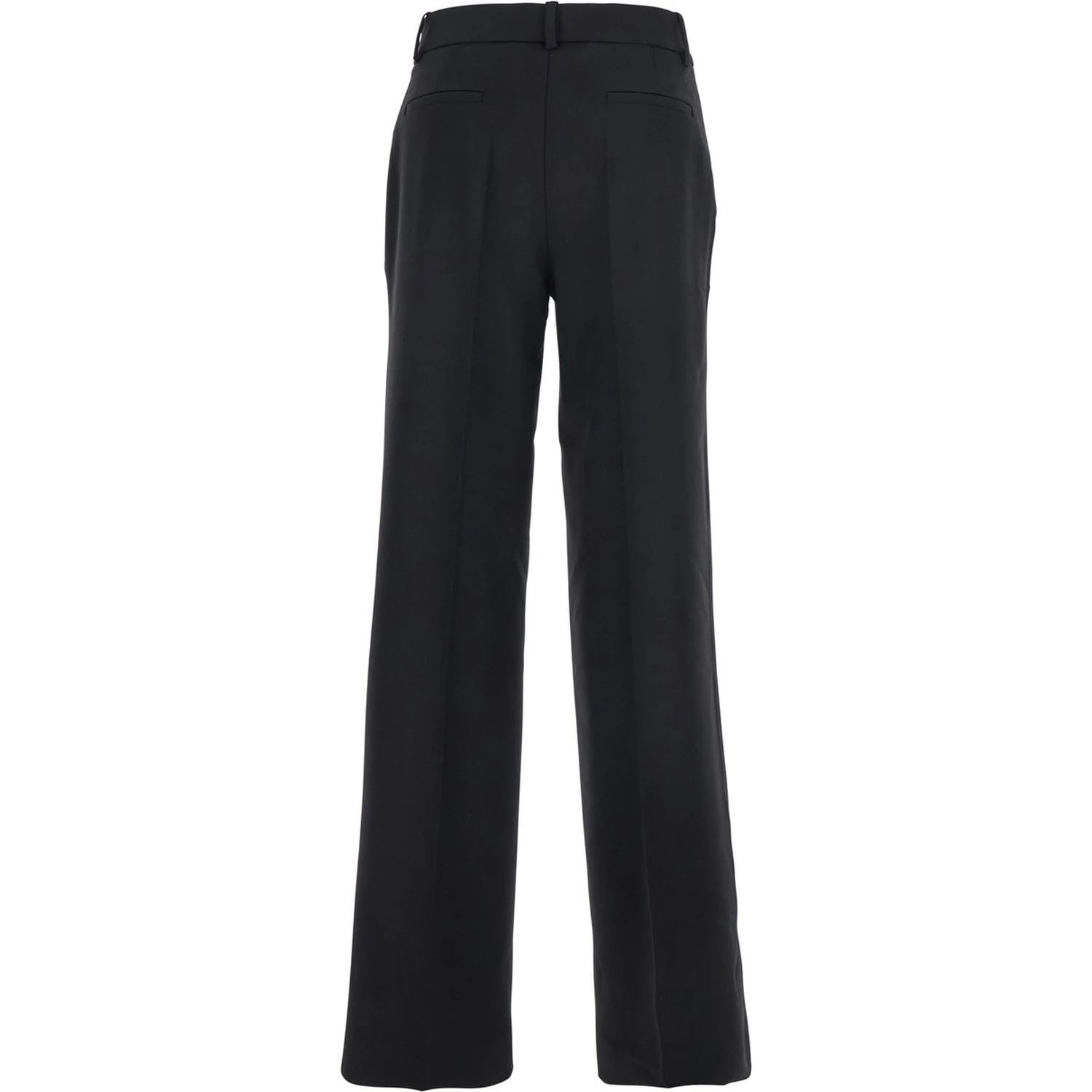Black Pants with Belt Loops in Wool Blend Woman