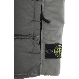 Grey Sleeveless Down Jacket with Logo Patch on the Front in Tech Fabric Boy