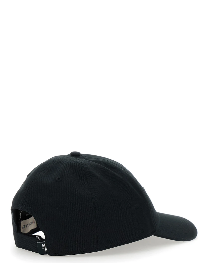 Black Baseball Cap with Logo Patch on the Front in Cotton Man