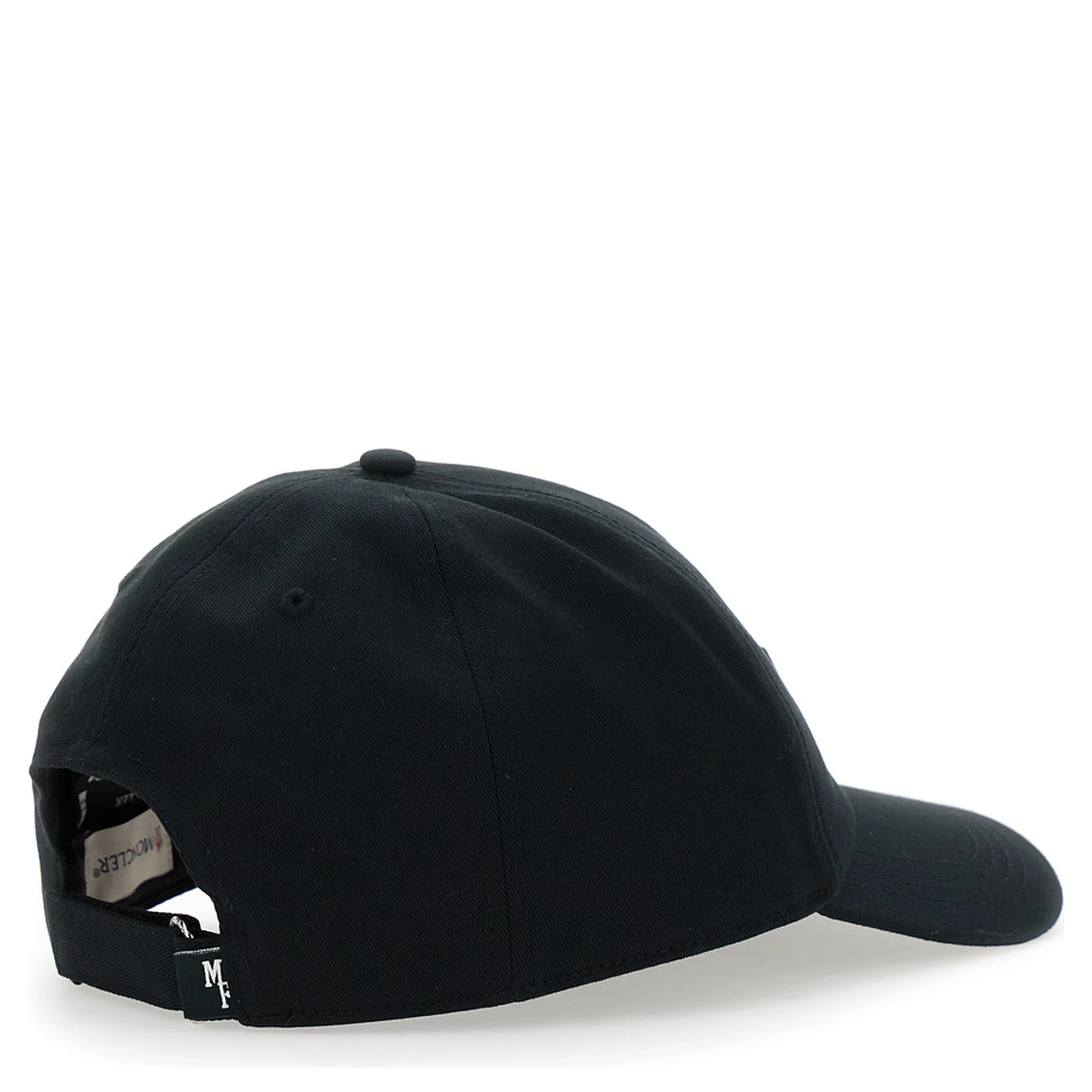 Black Baseball Cap with Logo Patch on the Front in Cotton Man