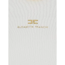 White T-Shirt with Metallic Logo on the Front in Cotton Woman