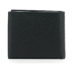 Black Wallet with Metallic VLogo on the Front in Hammered Leather Man