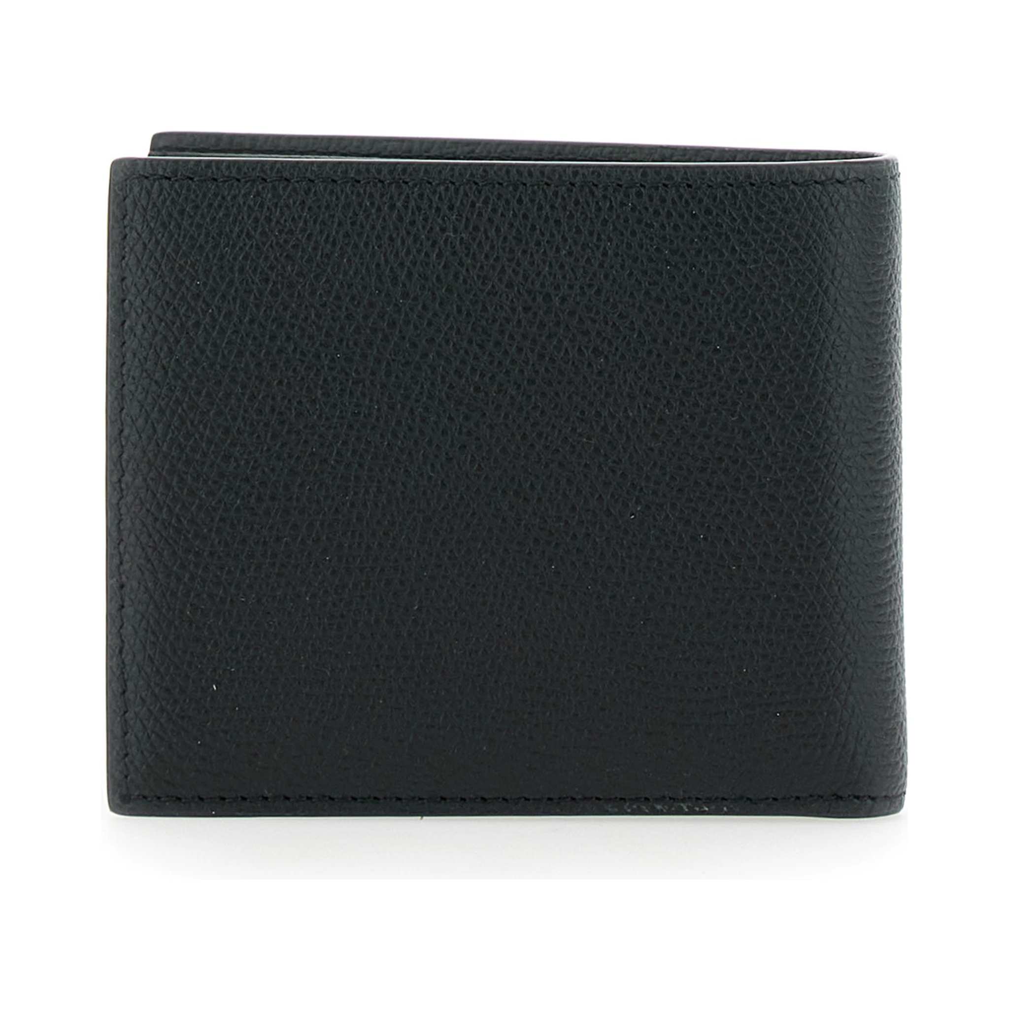 Black Wallet with Metallic VLogo on the Front in Hammered Leather Man